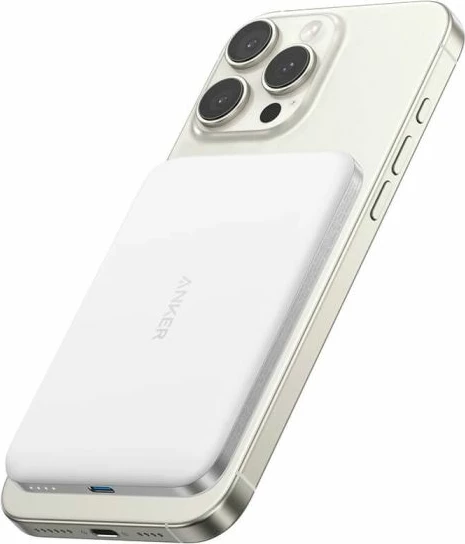 Powerbank magnetik Anker Nano A1665H21 5000 mAh Qi2/MagSafe 15W + USB-C 20W, i bardhë