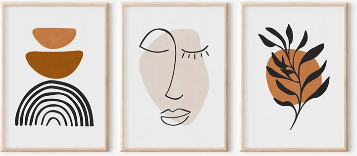 Dekor muri në kornizë Dremfia triptik, printim dixhital, shumëngjyrësh, 33x1.5x48cm (set prej 3 copash)