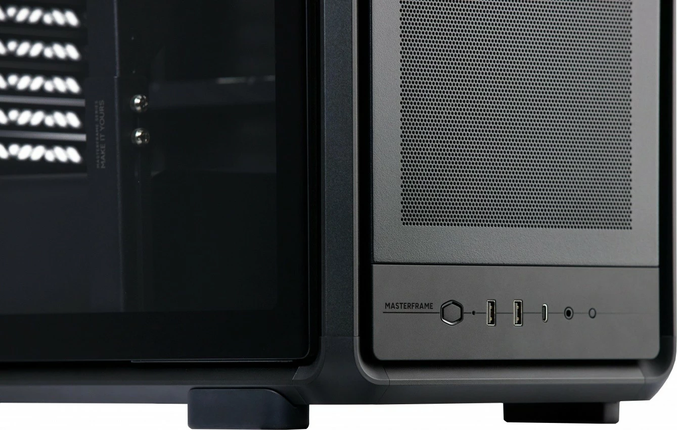 Kasë Cooler Master MasterFrame 500 Mesh MF500M-KHNN-S00, midi tower, ATX/E-ATX, 2x200mm + 1x120mm ventilatorë, USB 3.2 Type-C, e zezë