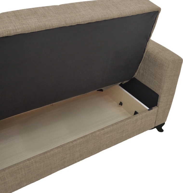 Divan-krevat me depo dy-vendësh Modesto ngjyrë kafe e çelët 155x85x80cm