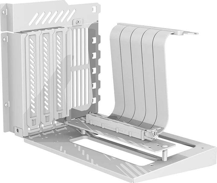 Kasë Darkflash DY470 me 4 ventilatorë ARGB dhe mbajtëse GPU, e bardhë