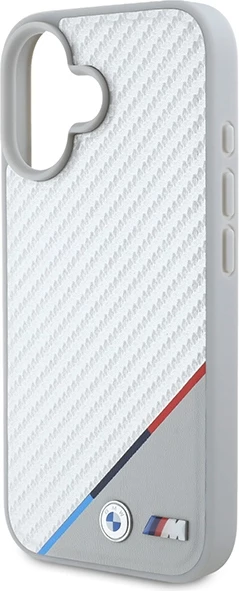 Mbështjellës BMW M Carbon Tricolor Line MagSafe për iPhone 16, Gri