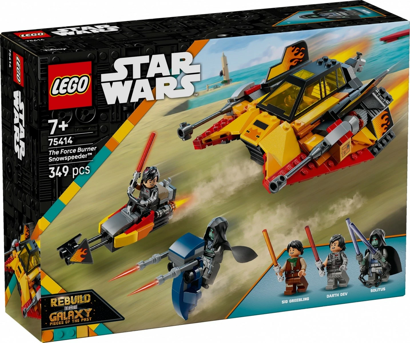 Set LEGO Star Wars Flame Snow Speeder 75414, 349 pjesë, me minifigura