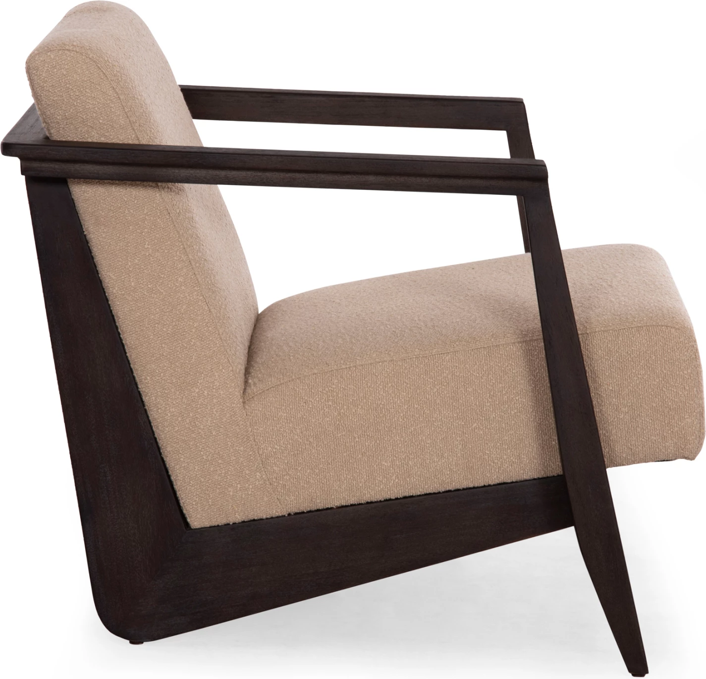 Fotelje Cynthia, dru mahogany i zi, jastëk krem, 65x75x60Hcm