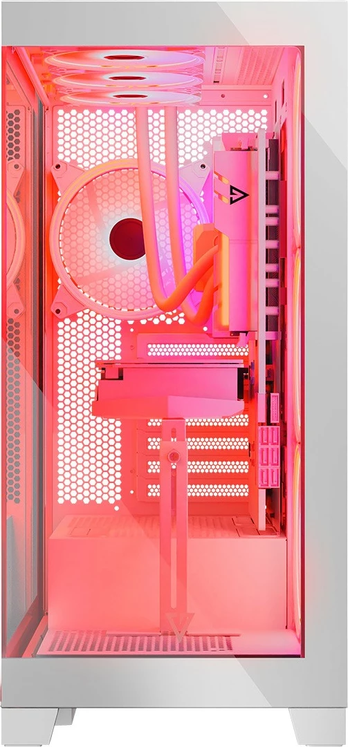 Kasë MODECOM Volcano Space ARGB, Midi Tower, xham i temperuar, e bardhë