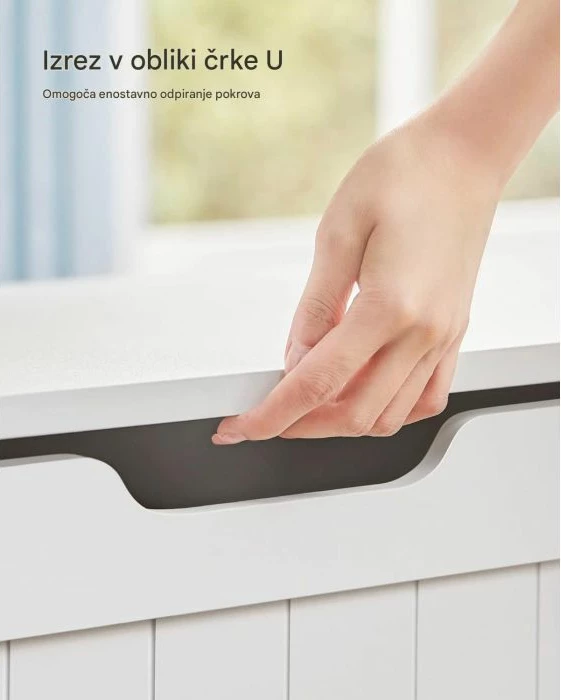 Bankë ruajtjeje VASAGLE LHS11WTV1 40 x 76 x 48 cm, e bardhë