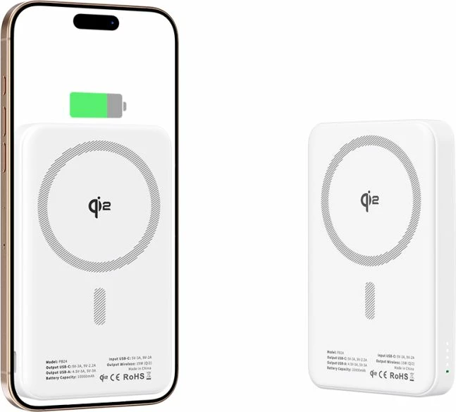 Powerbank Tech-Protect PB24 LifeMag QI2 MagSafe 10000 mAh, Bardhë