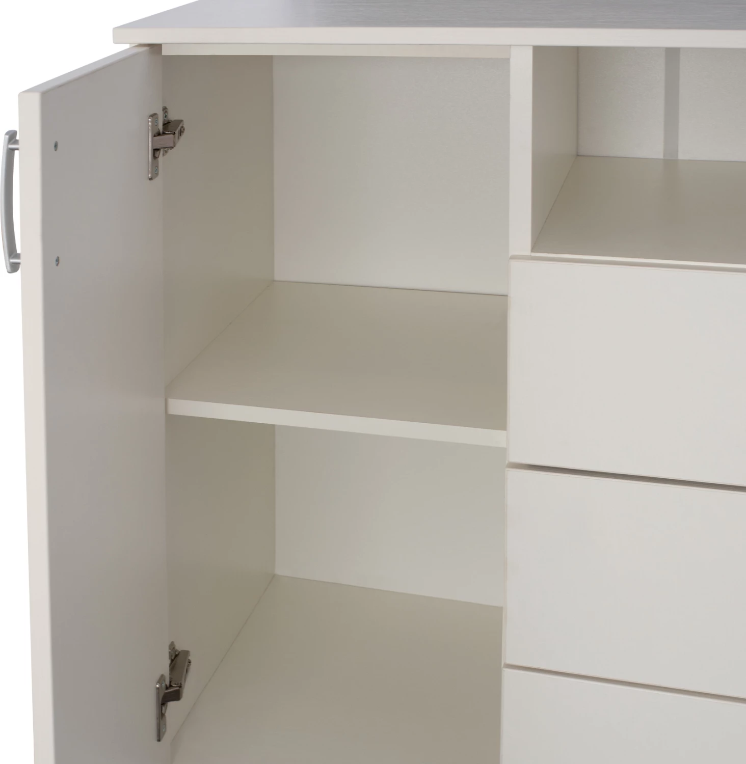 Bufe me 2 dollapë dhe 3 sirtarë, i bardhë, FH2430.03, 120x45x85 cm