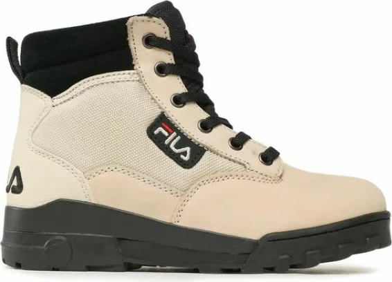 Këpucë Fila Grunge II Mid për femra, ngjyrë bezh dhe e zezë