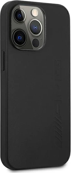 Mbështjellës Mercedes AMG AMHCP14LDOLBK për iPhone 14 Pro 6.1", lëkurë, i zi