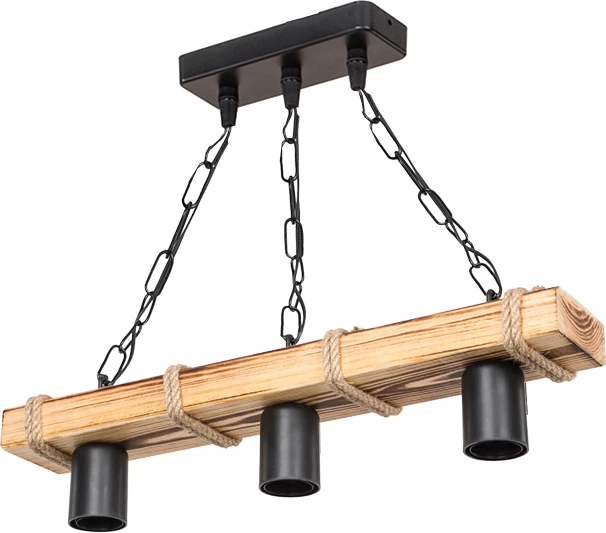 Dritë tavani PWL-1027 E27 metalike, ngjyrë natyrale e zezë, 48.5x10x47cm