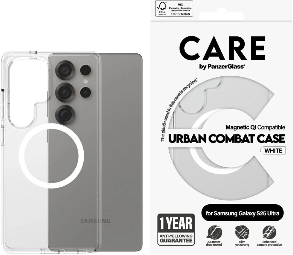 Mbështjellës PanzerGlass CARE Urban Combat për Samsung Galaxy S25 Ultra, Transparent