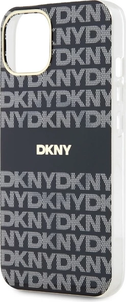 Mbështjellës DKNY IML Mono & Stripe MagSafe për iPhone 15 Plus / 14 Plus, i zi