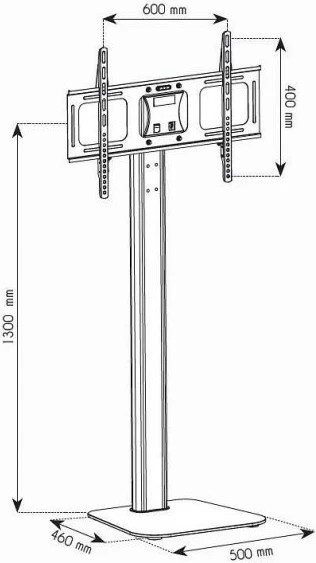 Qëndrim për TV Techly 028863, për LCD/LED 32-70 inç, i rregullueshëm, i zi/argjend