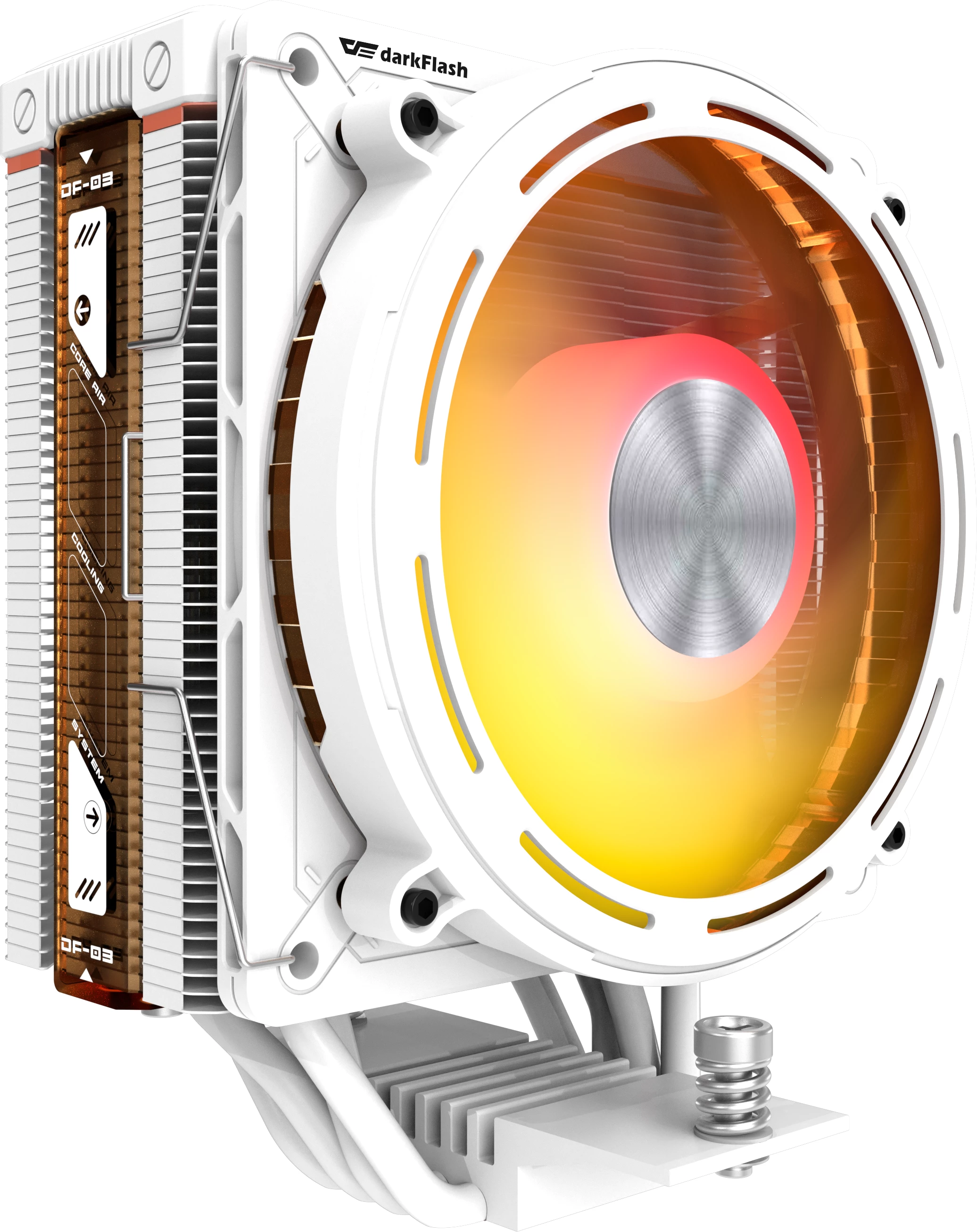 Ftohës procesori aktiv, Darkflash E400, 120mm PWM, ARGB me ekran temperature, TDP 230W, i bardhë