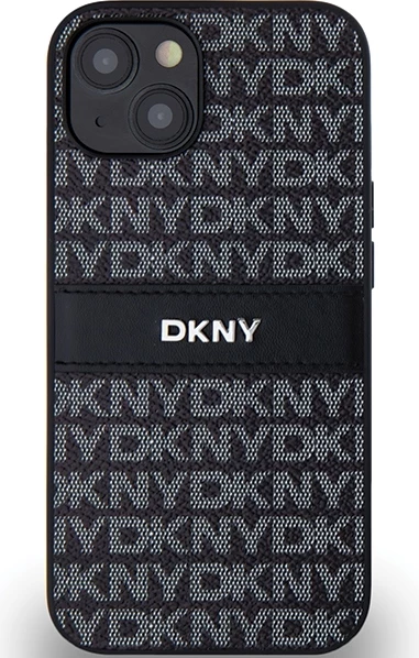 Mbështjellës DKNY Mono Stripe & Metal Logo për iPhone 15/14/13, i zi
