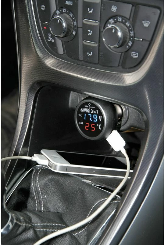 Prize Shume-funksionale 12/24v Termometer -9°c/+80°c+usb