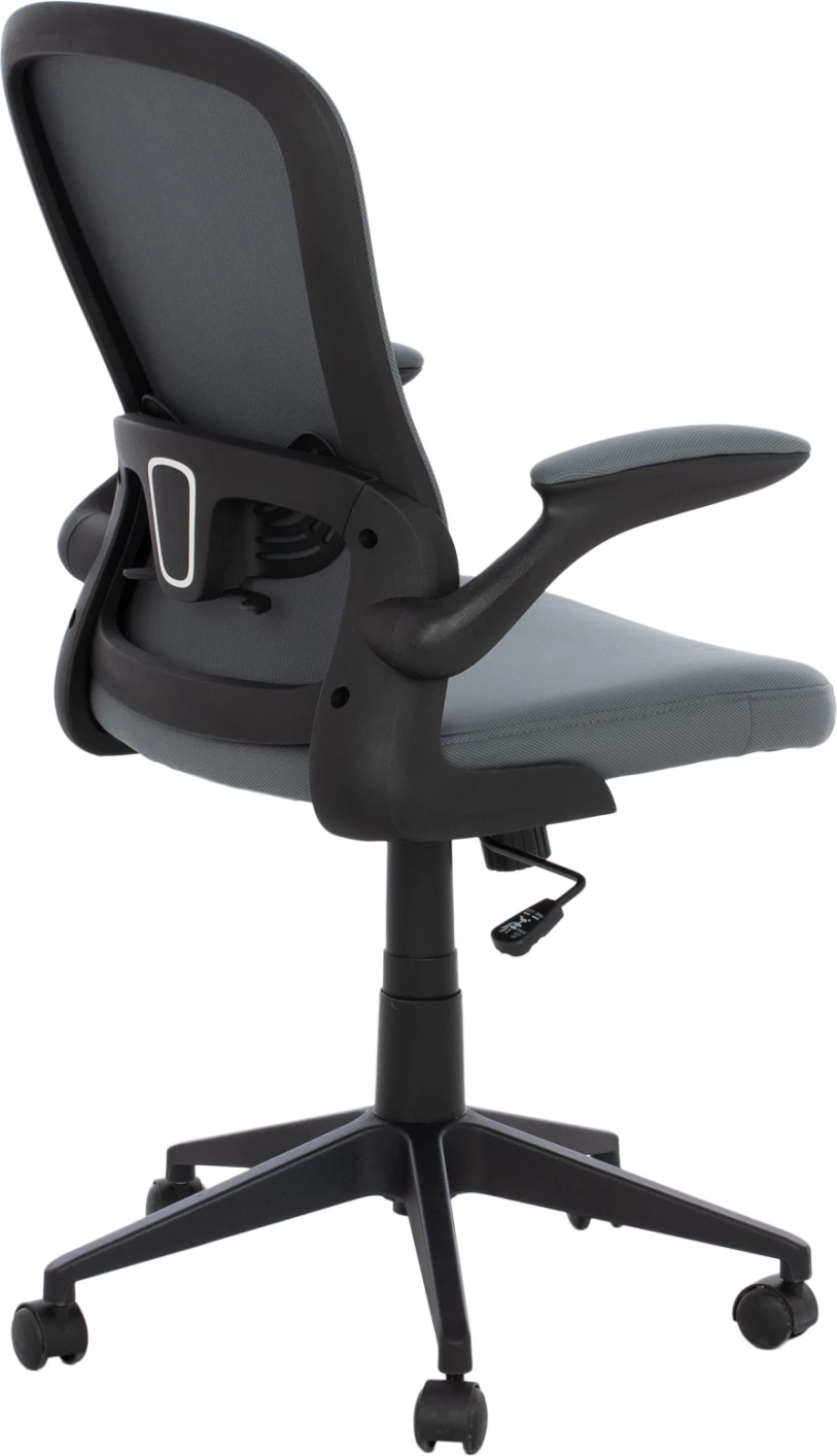 Karrige zyre FH1, kornizë e zezë, pëlhurë rrjetë gri, 60x56x105