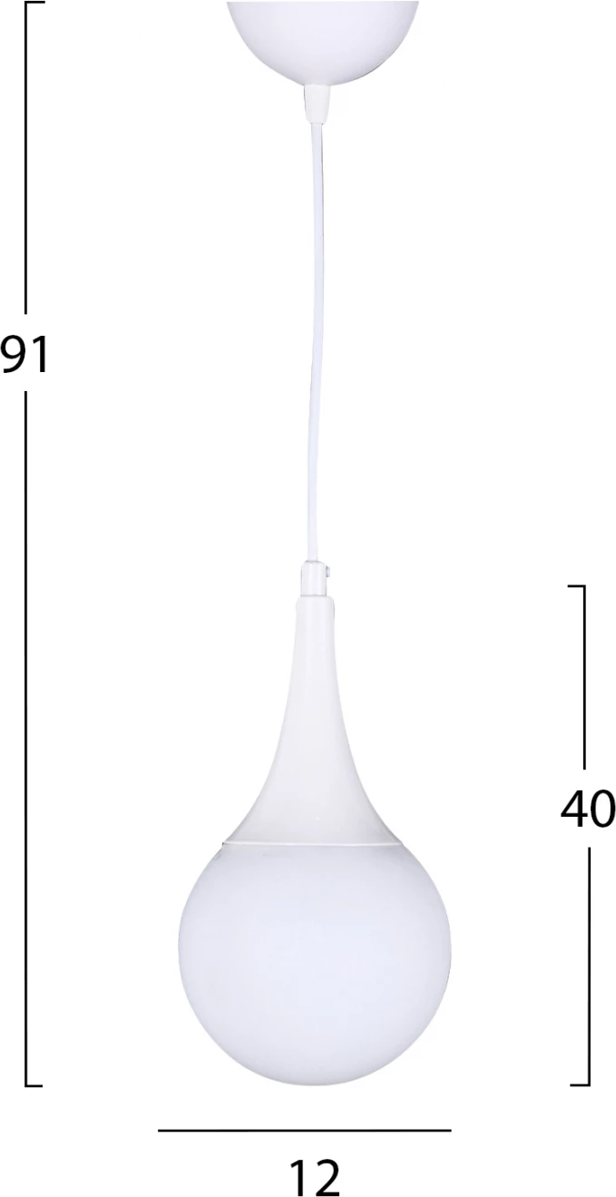 Llambë varëse për tavan, ngjyrë e bardhë, FH7517.03, 12x91 cm