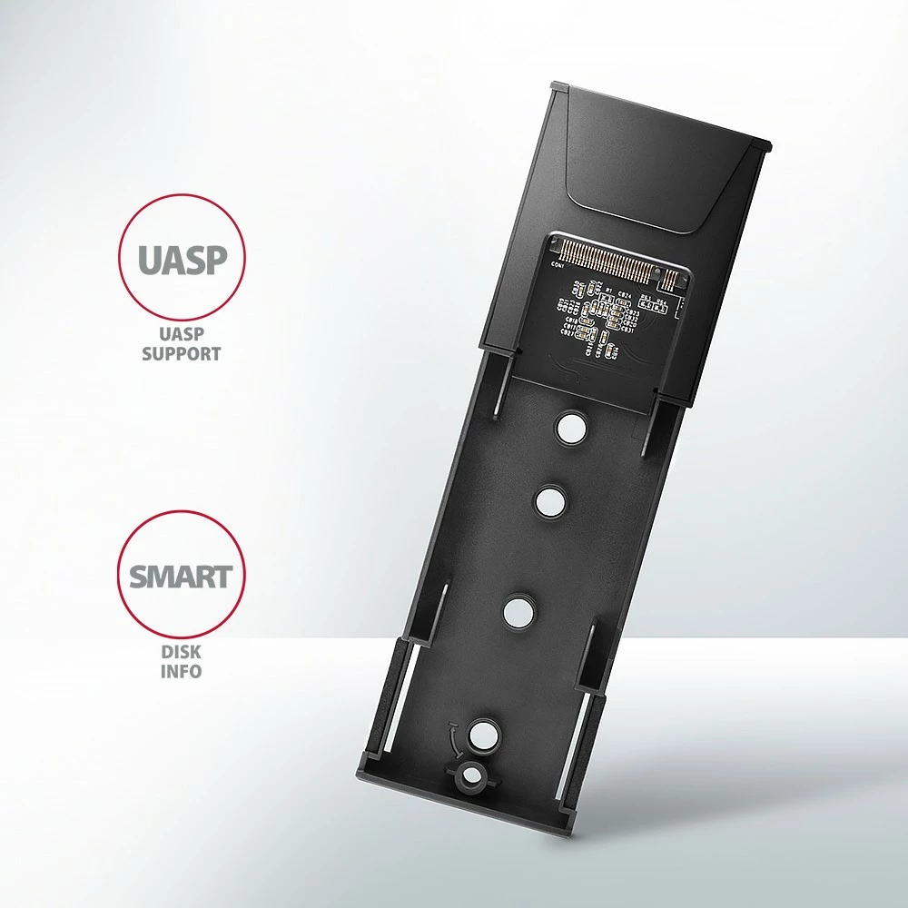 Kasë e jashtme AXAGON EEM2-GTS2 për SSD M.2 NVMe & SATA, USB-C 3.2 Gen 2, e zezë