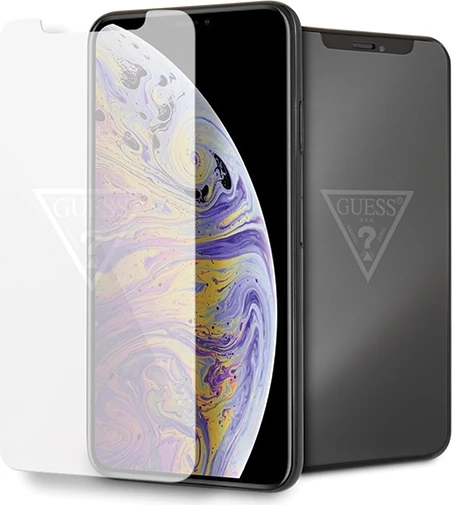 Xham i temperuar Guess Invisible Logo për iPhone XS Max, Transparent