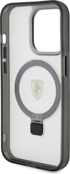 Mbështjellës Ferrari FEHMP15LUSCAH për iPhone 15 Pro 6.1", transparent, me Ring Stand, MagSafe