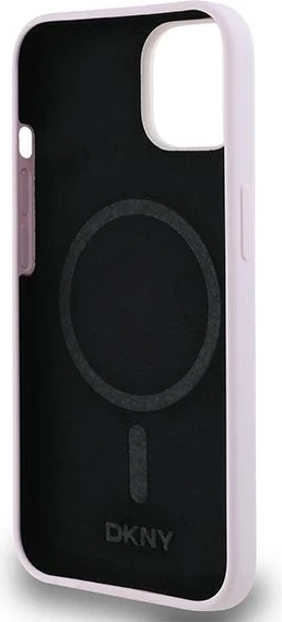 Mbështjellës DKNY Liquid Silicone Small Metal Logo MagSafe për iPhone 14/15/13, Rozë