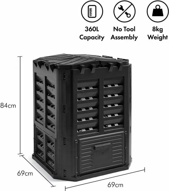 Komposter VONHAUS 2500596 360L, i zi