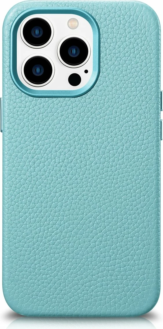 Mbështjellës iCarer Litchi Premium për iPhone 14 Pro Max me MagSafe, Lëkurë, Gjelbër