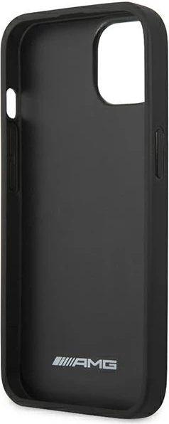 Mbështjellës AMG Mercedes për iPhone 14 Plus 6.7", lëkurë, i zi
