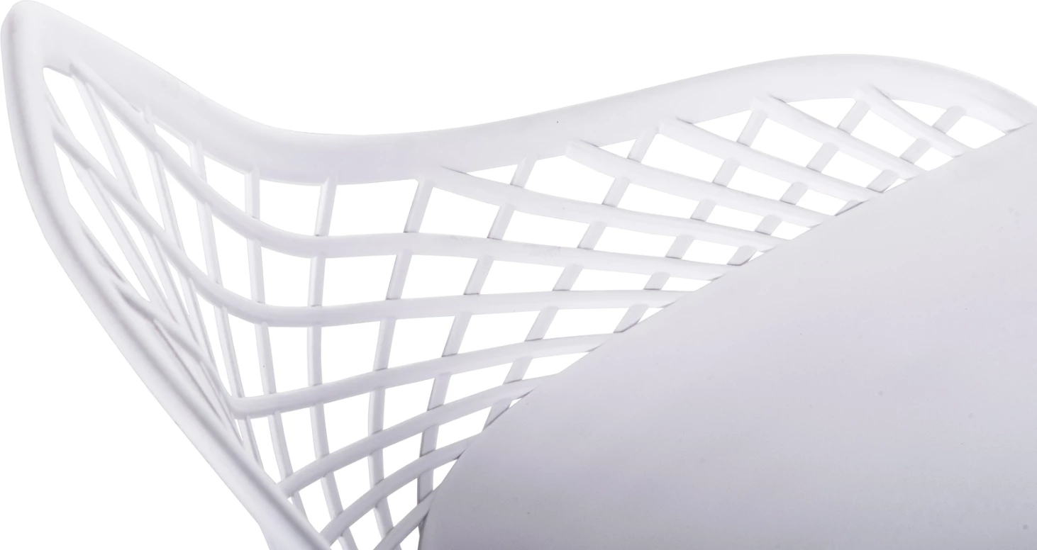 Karrige polipropileni LIO FH9524.11, ngjyrë e bardhë, këmbë metalike të bardha, 52x53x82H cm