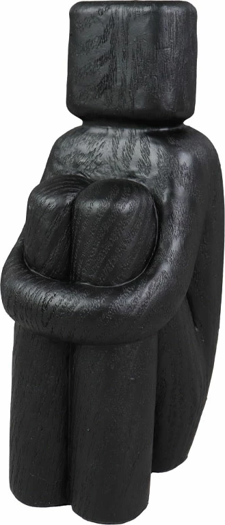 Dekor trupor SEDUTO.III, polirezine, ngjyrë e zezë, 9.5x7.5x20cm