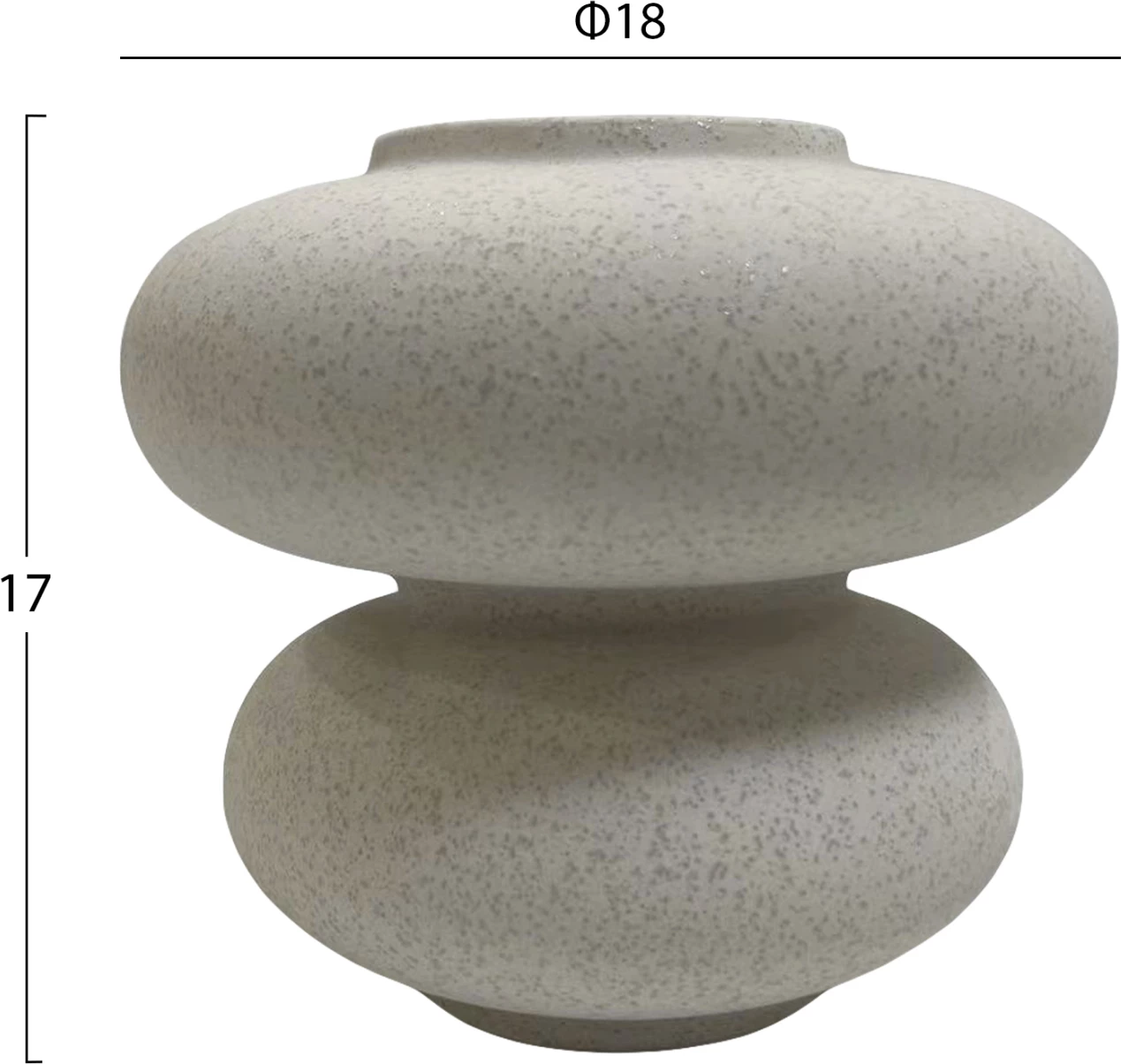 Dekor tavoline qeramike ROOK FH4629.01, ngjyrë e bardhë me kristalizim, Φ18x17H cm