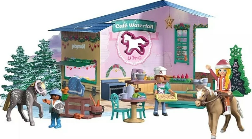 Set lojërash, Playmobil 71952 Horses of Waterfall Christmas Bakes at the Equestrian Café, 81 pjesë, plastike, set