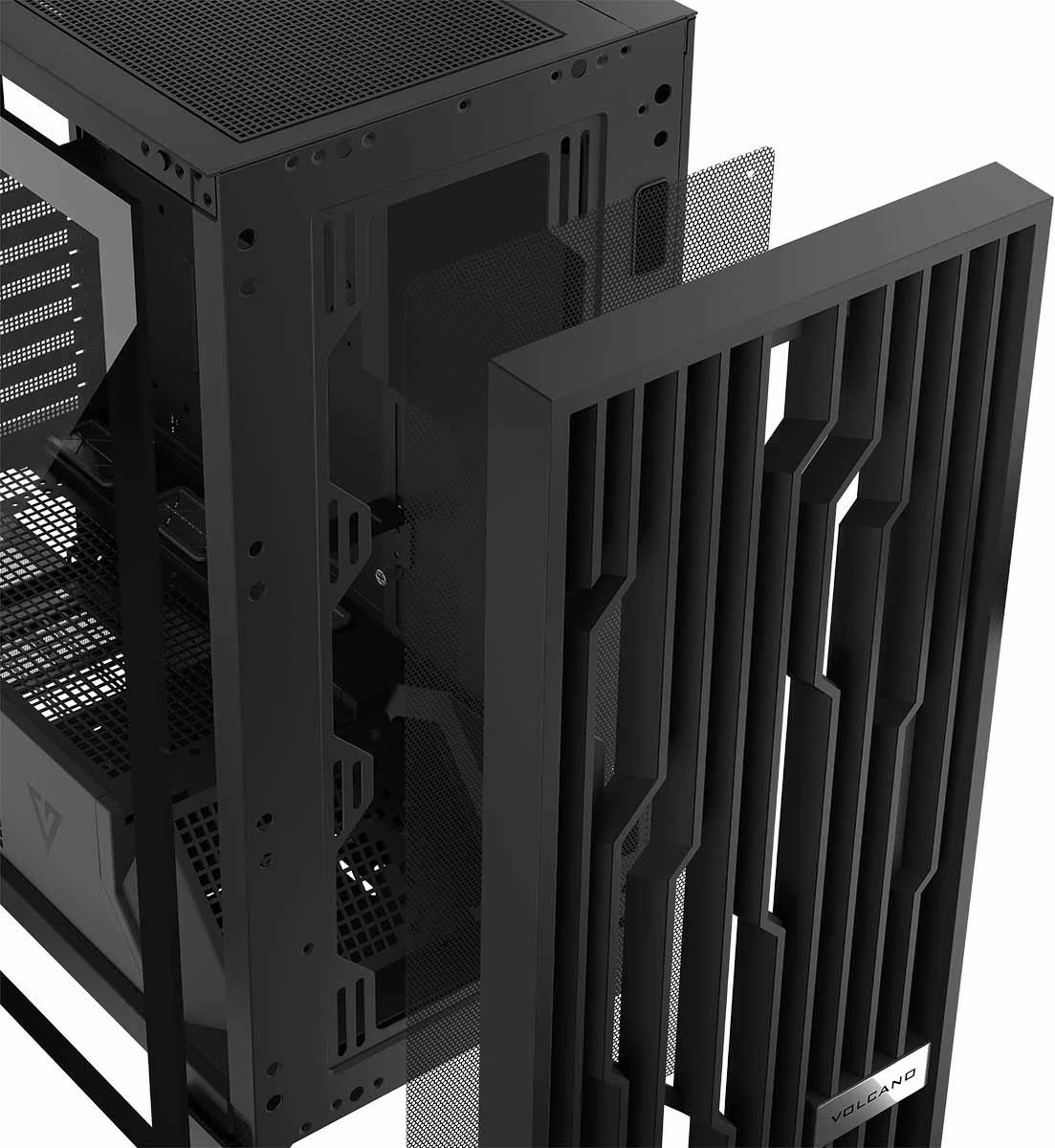 Kasë MODECOM Volcano Perun Apex ARGB Midi, e zezë