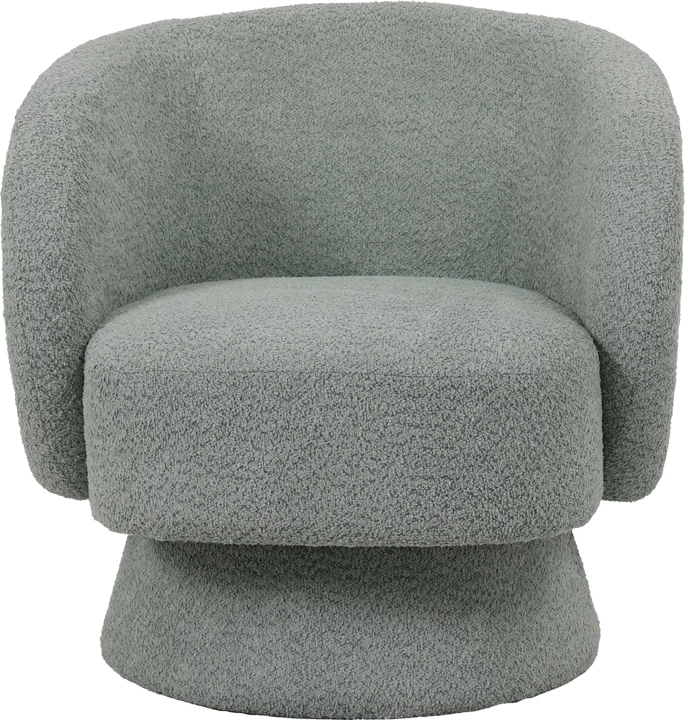 Kreslo rrotulluese, pëlhurë boucle, ngjyrë e gjelbër e çelur, 78x81x77cm