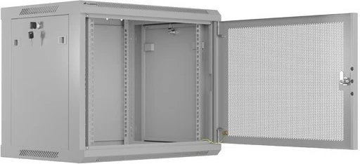 Kabinet rack muri 19", Lanberg WF01-6409-23S, 9U, 600x450 mm, derë e perforuar, Flat Pack, gri RAL 7035