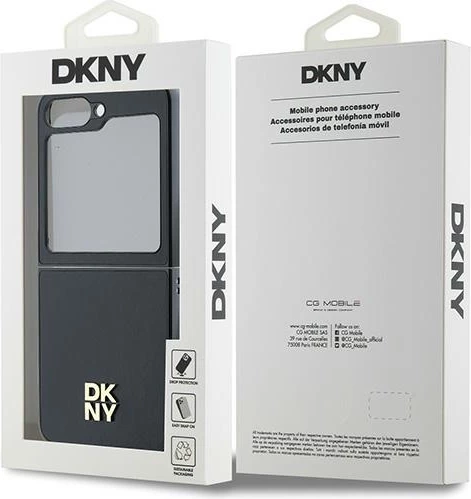 Mbështjellës DKNY për Samsung Galaxy Z Flip 6, lëkurë, i zi
