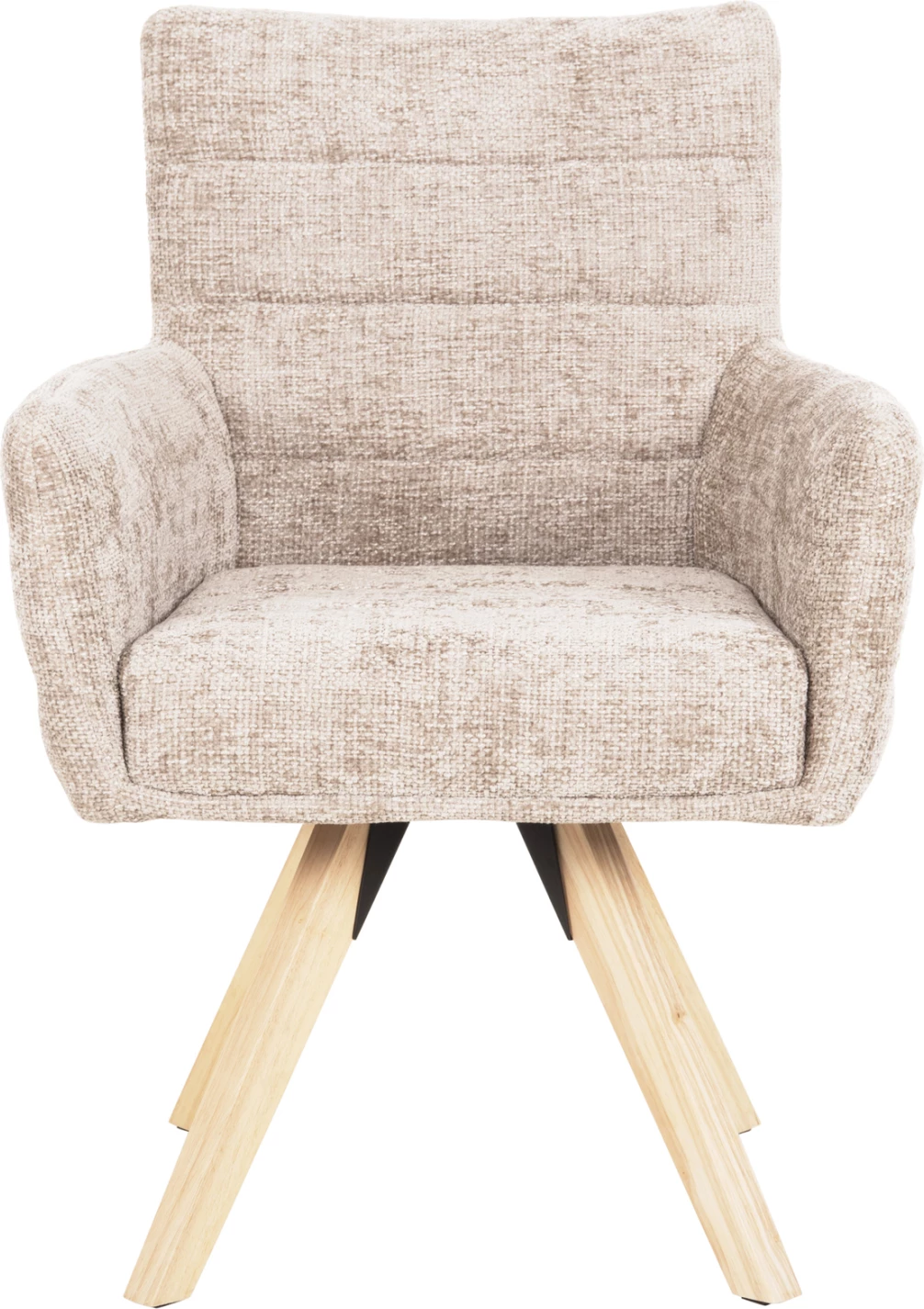 Karrige ngrënieje GAZER FH9845.04, pëlhurë bezhë, këmbë druri gome, 66x63x91H cm., set prej 2 copë