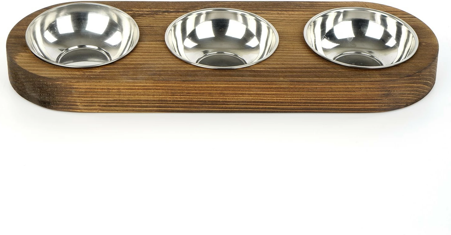 Enë ushqimi për kafshë, dru bredhi, ngjyrë arre, Hanah Home Pet016