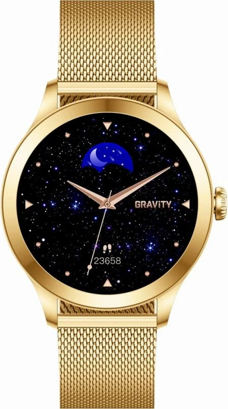 Smartwatch Gravity për femra, gold