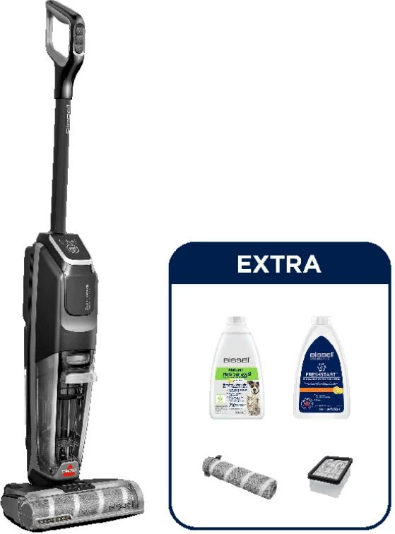 Fshesë me korrent dhe larëse dyshemesh, Bissell CrossWave OmniForce Edge Pro 4000N, 5 kg, set me aksesorë, e zezë