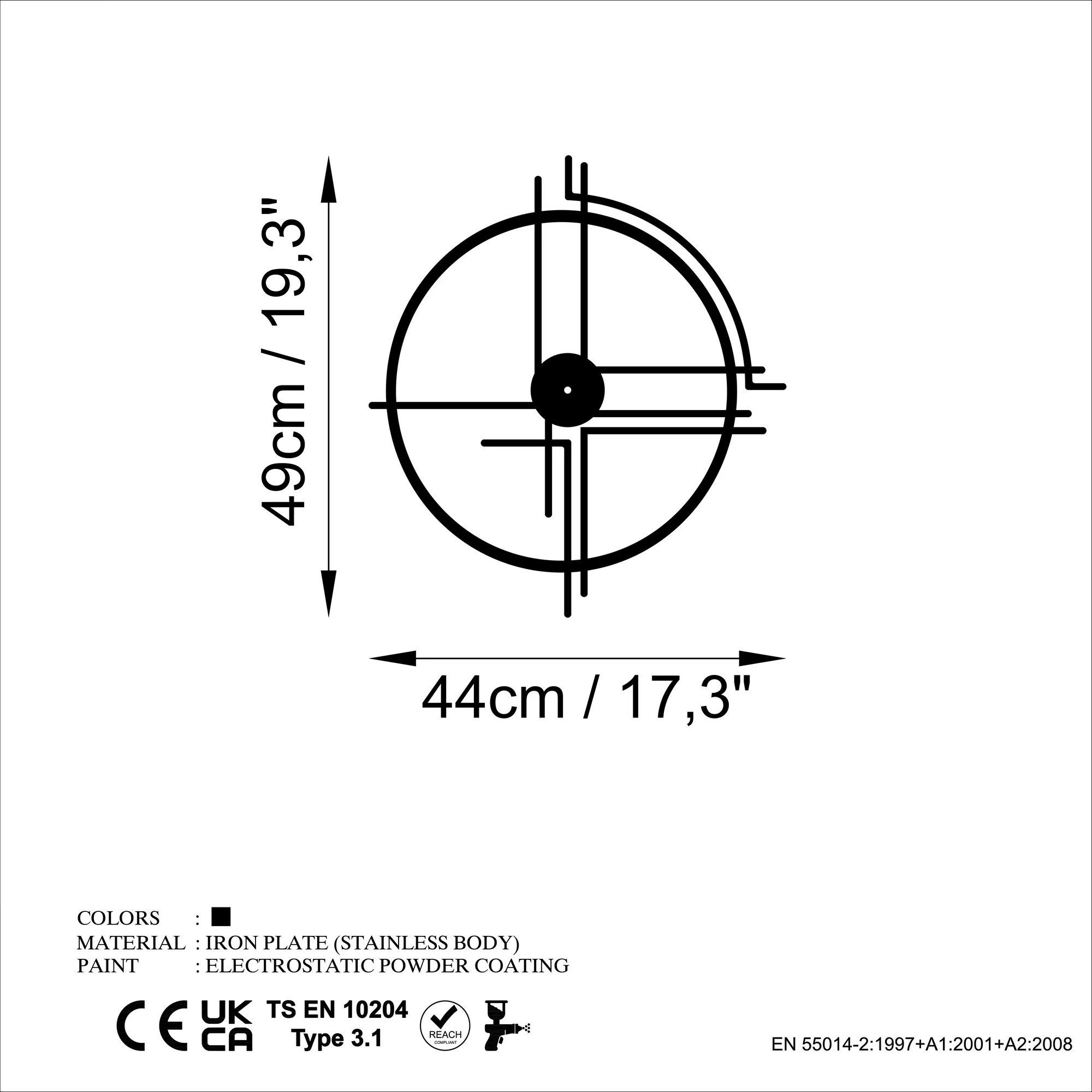 Orë muri dekorative prej metali, Wallity, dizajn unik