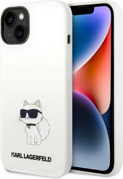 Mbështjellës Karl Lagerfeld Silicone Ikonik Choupette MagSafe për iPhone 14 Plus 6.7", Bardhë