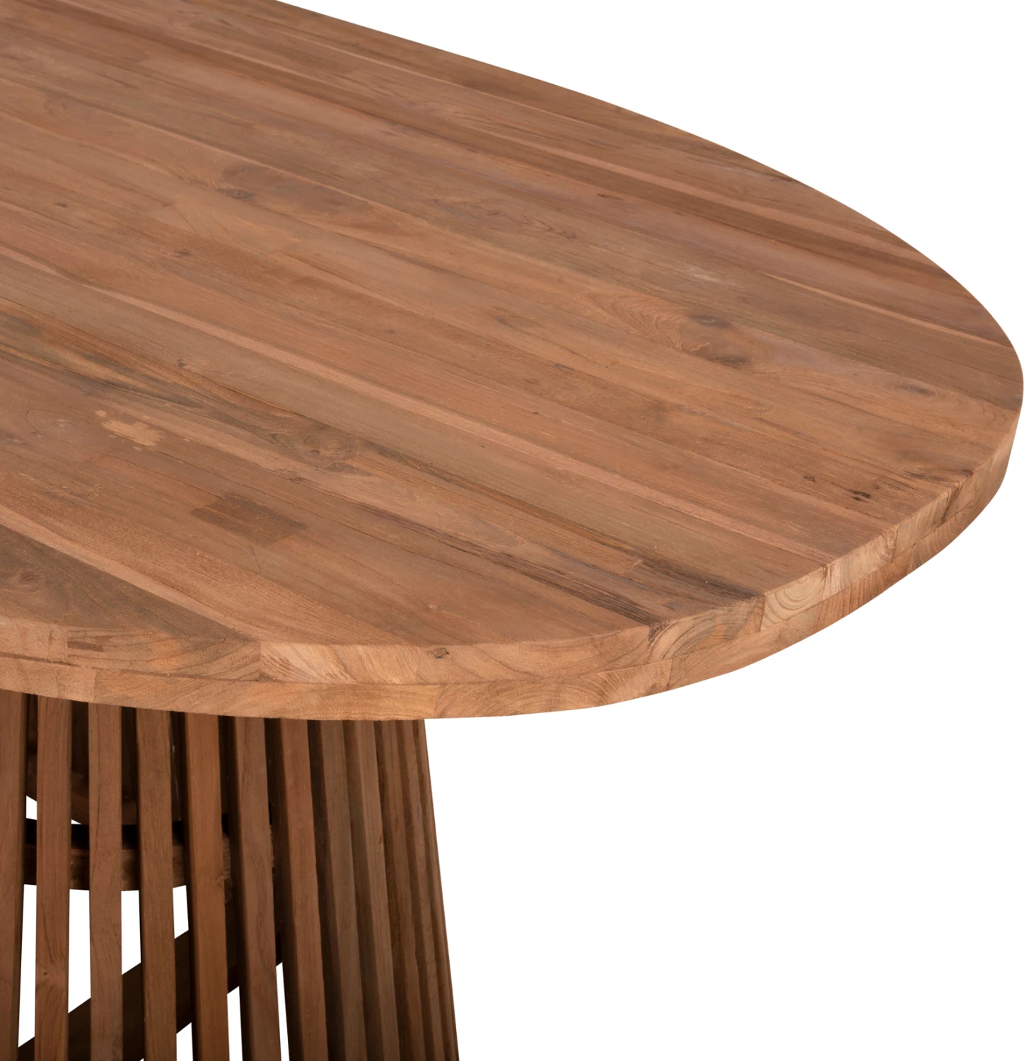 Tavolinë ngrënieje REMIK, dru tik i ricikluar, ngjyrë natyrale, 100x200x75.5 cm, sipërfaqe 4 cm