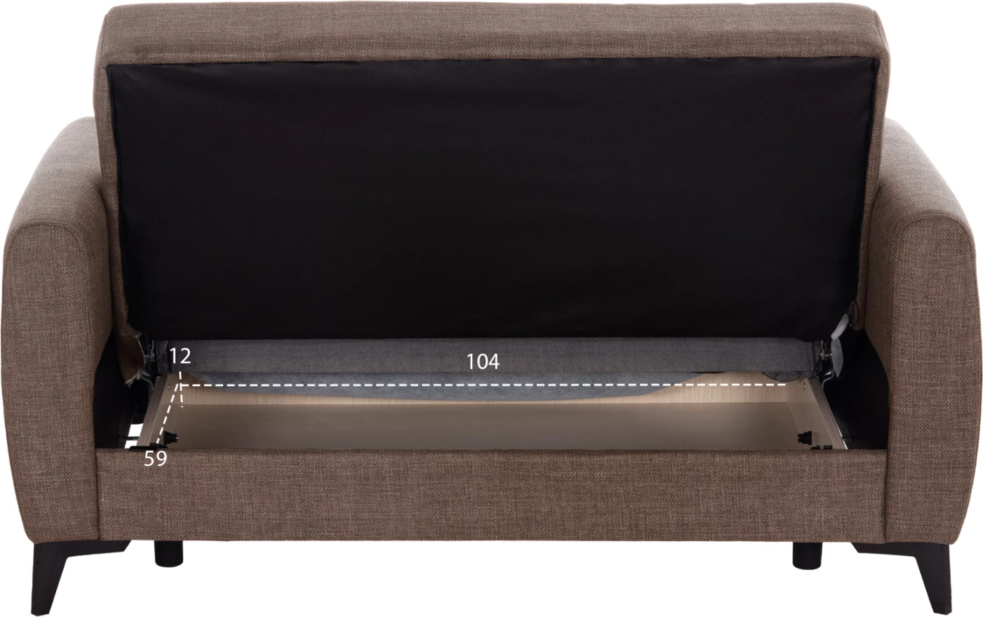 Divan-krevat dy ulëse me hapësirë për depo, Nikko, material bezhë, FH3293.02, 144x75x84cm