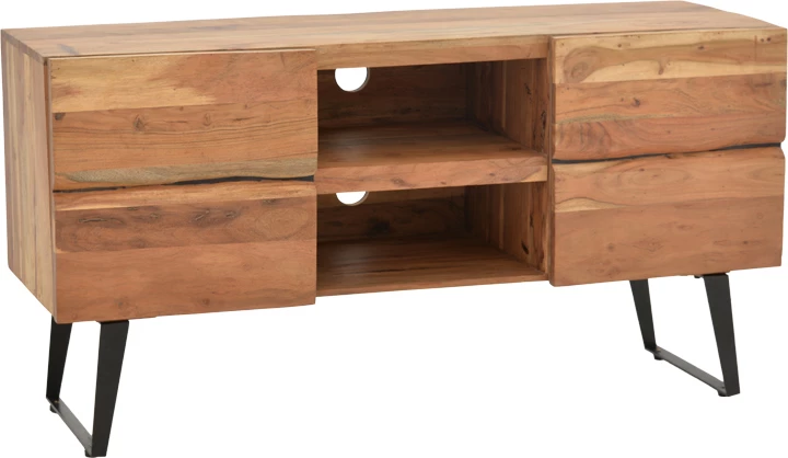 Komodë TV Dervie dru akacie natyral 130x43.5x66.5cm