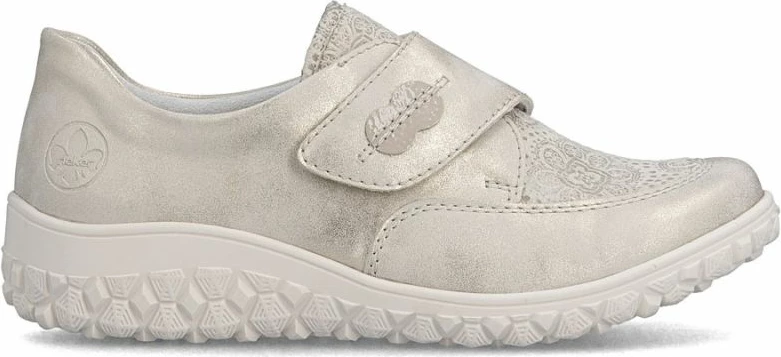 Këpucë femrash Rieker, bezhë ari