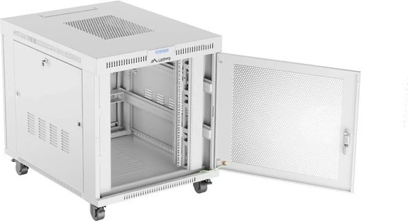 Kasë rack LANBERG 19 inch 15U 800x1000mm, ngjyrë hiri, derë perforuese LCD