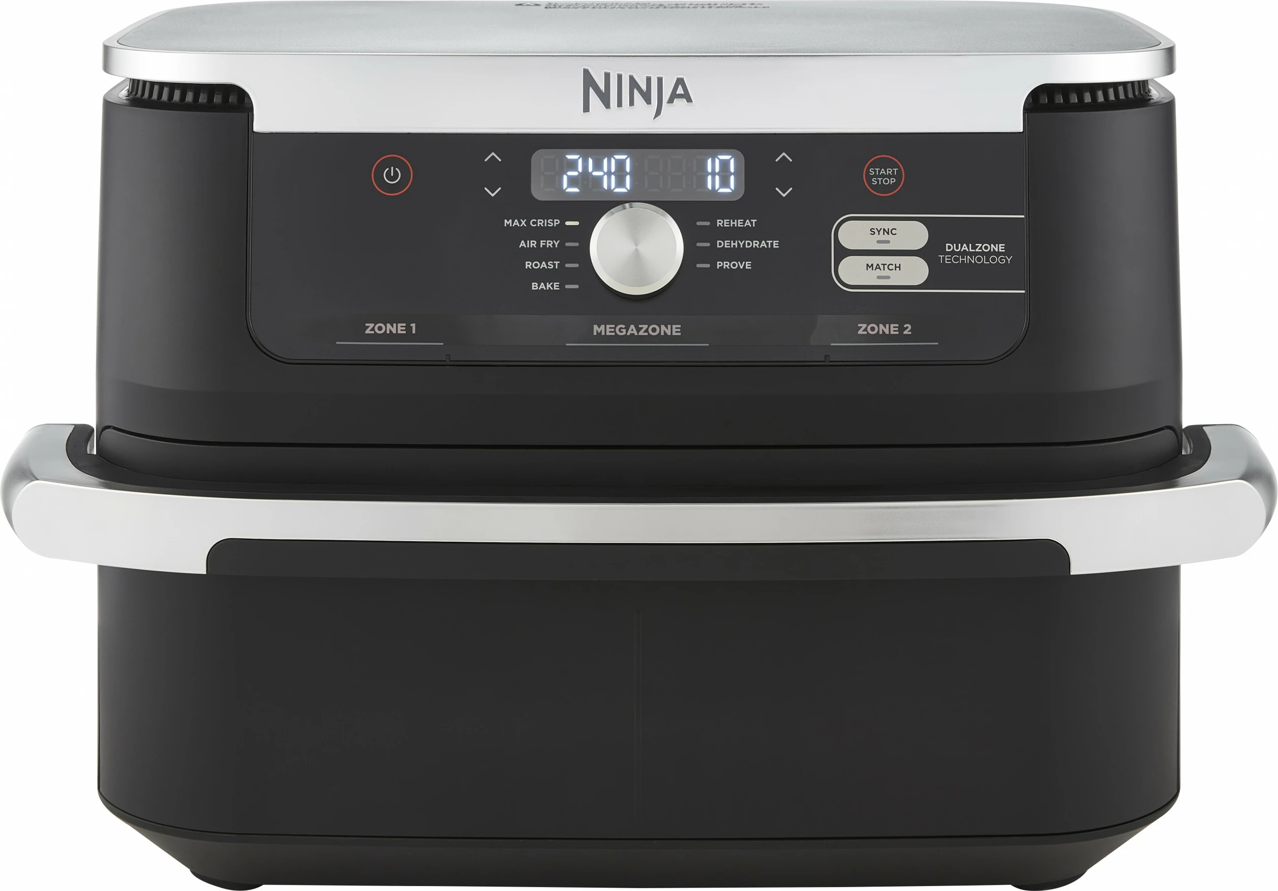 Fryer me ajër të nxehtë Ninja AF500EU, 10.4 L, 40-240 °C, 8 persona, Double, E zezë/Inox